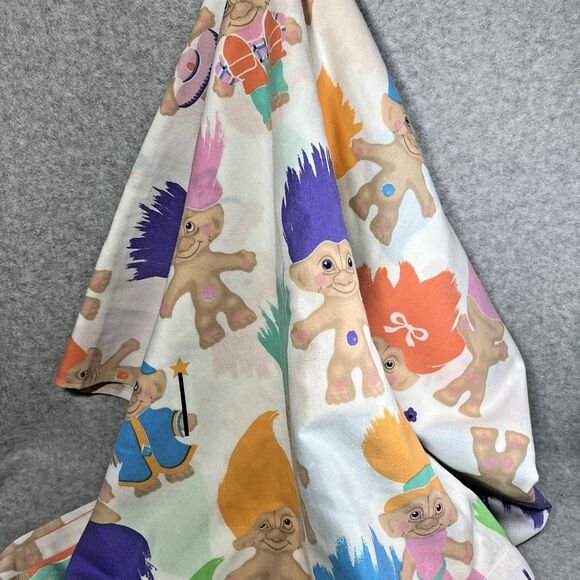 VTG‎ Ace Treasure Trolls Dolls Twin Flat Sheet 1992 Retro Cutter Fabric Crafters - Picture 3 of 7